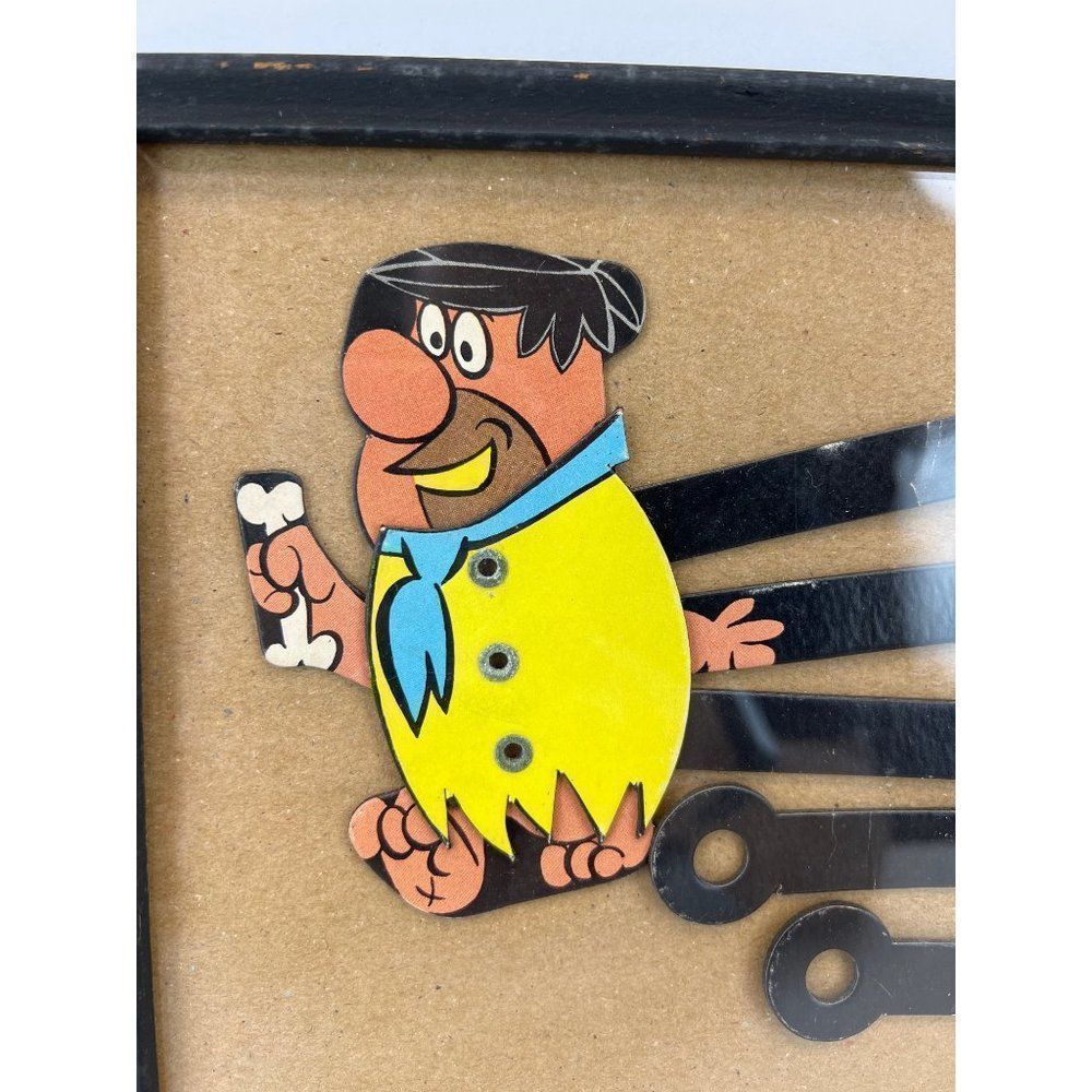 Vintage Flintstones Cartoon Paper Mechanical Finger Puppet Paper Dolls Framed - Picture 2 of 6